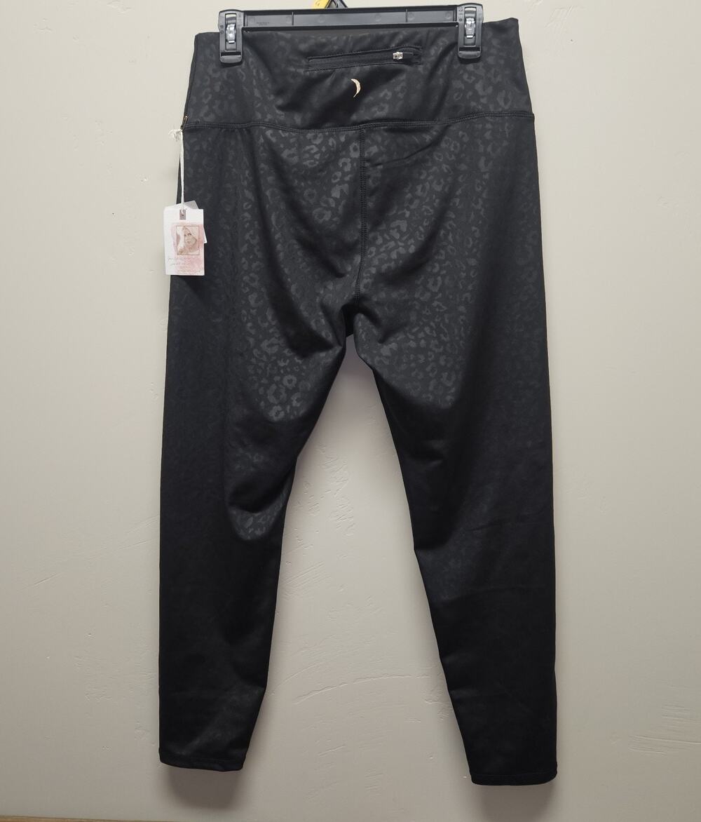 New Jessica Simpson Black Cheetah Leopard Leggings Pants XL Spotted Animal Print